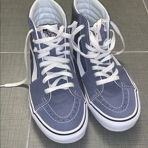 gray blue high top vans